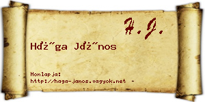 Hága János névjegykártya